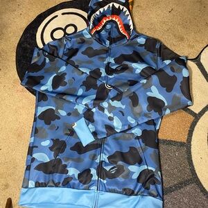 Bape Blue Camo Shark Full-Zip Hoodie
